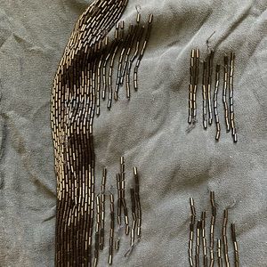 Vintage Black Tie Oleg Cassini Silk Beaded Jacket